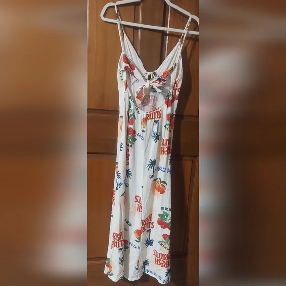 Paper Heart Fresh Fruits Print Linen-blend Maxi Dress - Picture 4 of 7